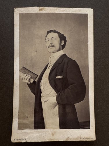 Foto cdv 1860 gentiluomo libro - foto,